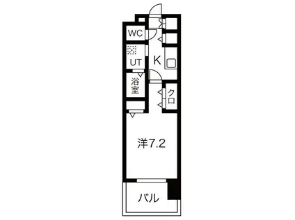 パルティール黒川アネックス(1K/2階)の間取り写真
