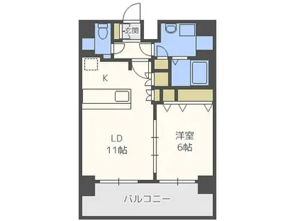 プレサンス梅田北デイズ(1LDK/12階)の間取り写真