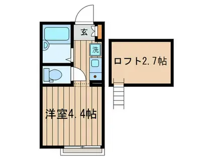 ポンデロッサ小田弐番館(ワンルーム/1階)の間取り写真