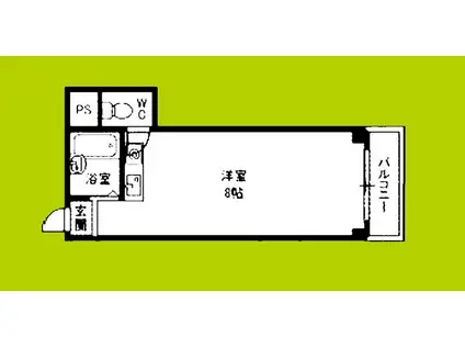タウンコート桜川(ワンルーム/4階)の間取り写真