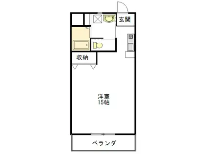 ふじ第3マンション(ワンルーム/4階)の間取り写真