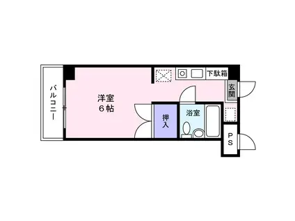 オクトワール長岡中央(ワンルーム/2階)の間取り写真