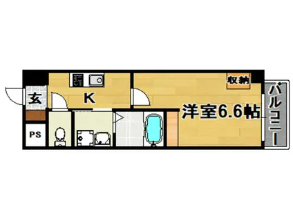 KOREYIELD大阪(1K/3階)の間取り写真