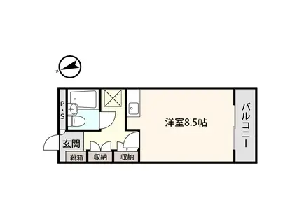 アシスト函館マンション(ワンルーム/2階)の間取り写真