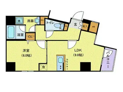 GENOVIA上野IISKYGARDEN(1LDK/4階)の間取り写真
