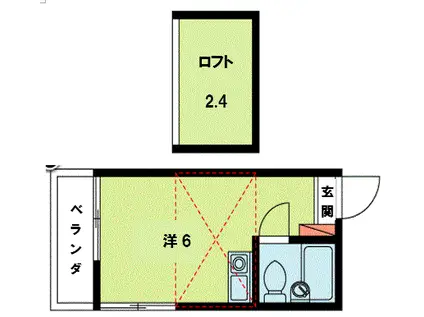 クロノス松ノ木(ワンルーム/2階)の間取り写真