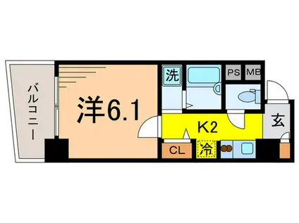 シンシア御茶ノ水(1K/9階)の間取り写真