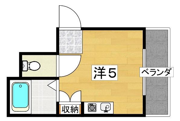 ペントハウス21(ワンルーム/3階)の間取り写真