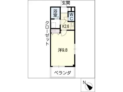 籠田レジデンス(1K/1階)の間取り写真