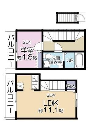 AMATERRACE千川(1LDK/2階)の間取り写真