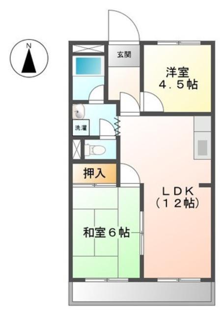チェリーガーデン(2LDK/2階)の間取り写真