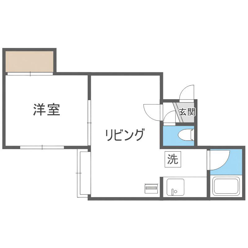 パレス本通(1LDK/2階)の間取り写真