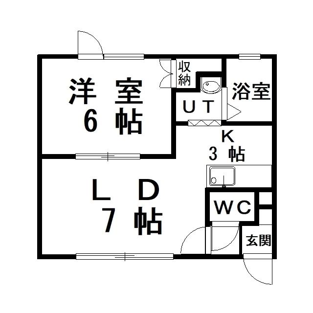 シャルムゆう(1LDK/1階)の間取り写真