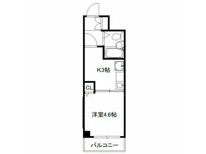 ヘリオス378立川(1K/4階)の間取り写真