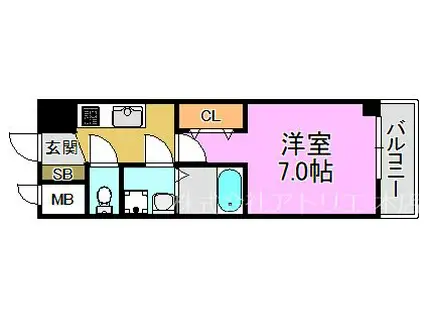 S-RESIDENCE高井田CENTRAL(1K/2階)の間取り写真