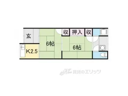 リベルテ葛城(2K/2階)の間取り写真