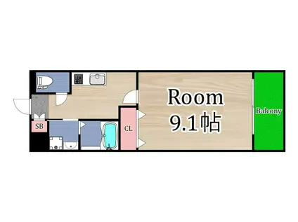 ルーエプラッツエ大日(1K/2階)の間取り写真