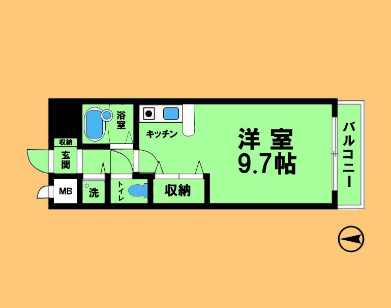 パルテンツァ(1K/7階)の間取り写真