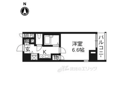 リーガル京都河原町Ⅲ(1K/4階)の間取り写真