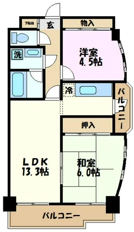 グリーンヒルパレス 4階階 間取り