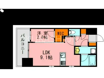 LANDIC STUDIO博多(1LDK/8階)の間取り写真