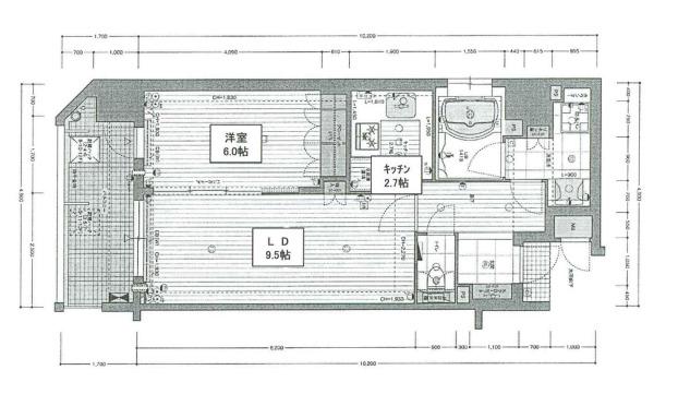 リーガル神戸海岸通(1LDK/10階)の間取り写真