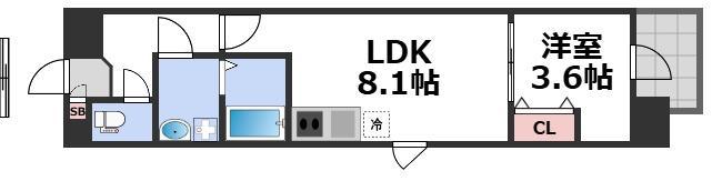 ART TENNOUJI(1LDK/8階)の間取り写真