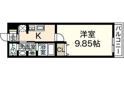 シャウエル牛田(1K/1階)の間取り写真