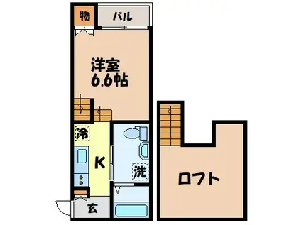 タテダス A棟(1SK/1階)の間取り写真