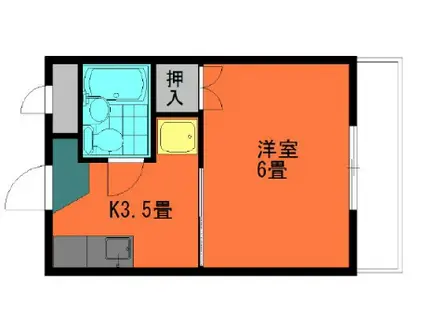 グレース21(1K/2階)の間取り写真
