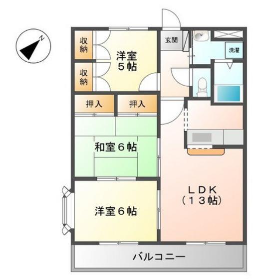 フォレストハイムD(3LDK/2階)の間取り写真