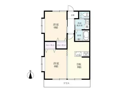 ANGETOWN(2DK/1階)の間取り写真