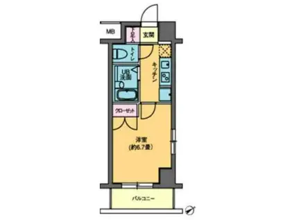 カスタリア要町(1K/8階)の間取り写真