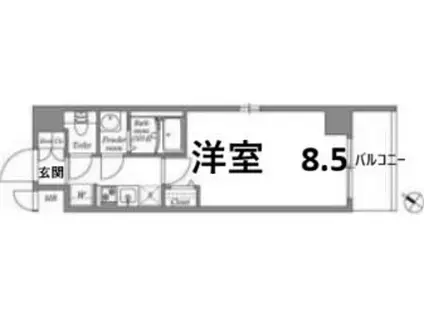 ファーストフィオーレ東灘(1K/7階)の間取り写真