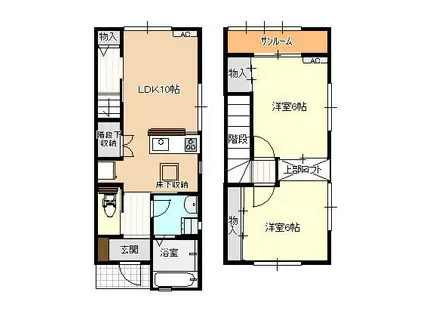 ファイン西荒屋(2LDK/2階)の間取り写真