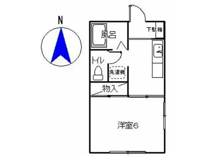 ロワール駿河台(1K/1階)の間取り写真