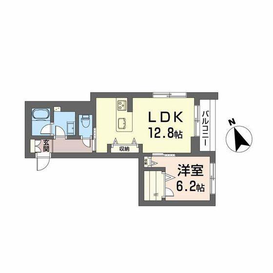 メゾンドノアール(1LDK/2階)の間取り写真