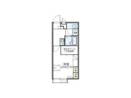 レオパレス釜池袁(1K/2階)の間取り写真