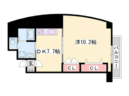 リッチ・キャッスルI(1DK/3階)の間取り写真