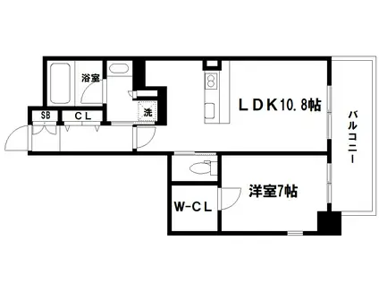 アプリーレ堺筋本町(1LDK/3階)の間取り写真