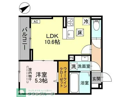 Dアヴァンス東柳田町(1LDK/2階)の間取り写真