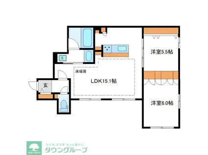 PREMIUM MAISON光(2LDK/1階)の間取り写真