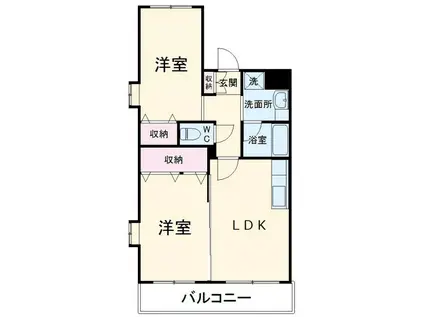 グローバル錦・パークI(2LDK/2階)の間取り写真