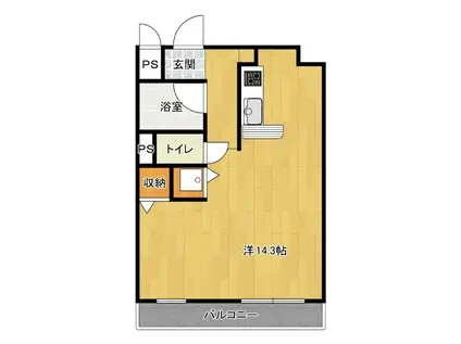 グランドヒルズ下関(ワンルーム/6階)の間取り写真