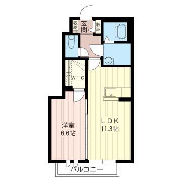 フレグランス I(1LDK/1階)の間取り写真