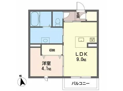 ルミナス コート(1LDK/2階)の間取り写真