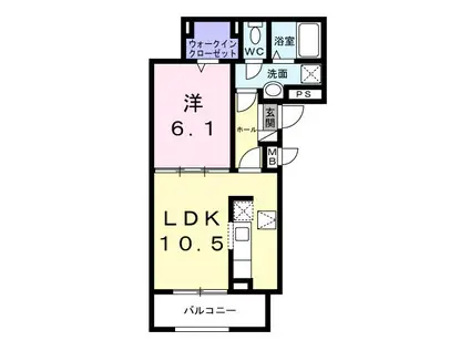 アプリコットIV(1LDK/1階)の間取り写真