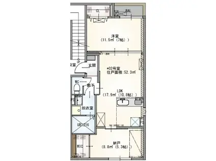 ＪＲ南武線 武蔵中原駅 徒歩23分 3階建 新築(2LDK/2階)の間取り写真