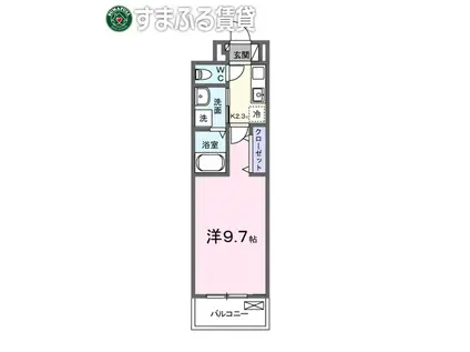 グランシュテル(1K/3階)の間取り写真