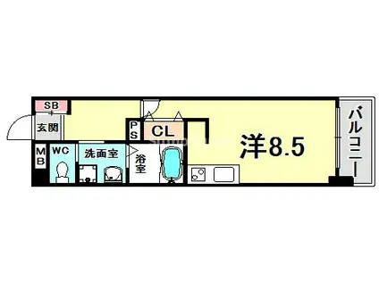 WILLDO浜崎通(ワンルーム/5階)の間取り写真